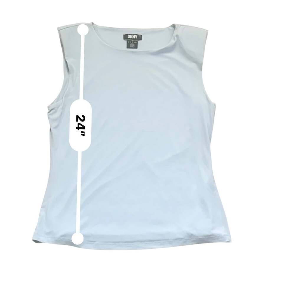 DKNY Suits Ice Blue Sleeveless Shell Top NWT Size L Shoulder Pads Career - Picture 16 of 16